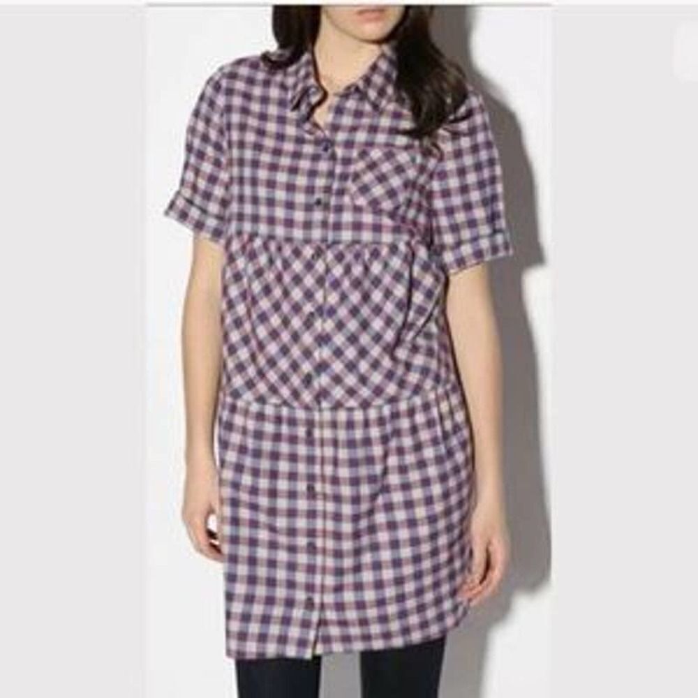Peter Jensen Purple Plaid Dress Sz XS